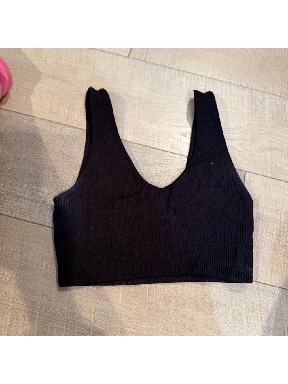 Aerie Womens Black Textured Sports Bra Small